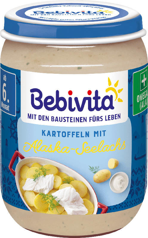 Bebivita Menü Tolle Knolle Ofenkartoffeln mit Alaska-Seelachs ab 6. Monat