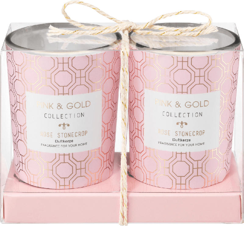Dekorieren & Einrichten Duftkerzenglas rosa-gold Rose