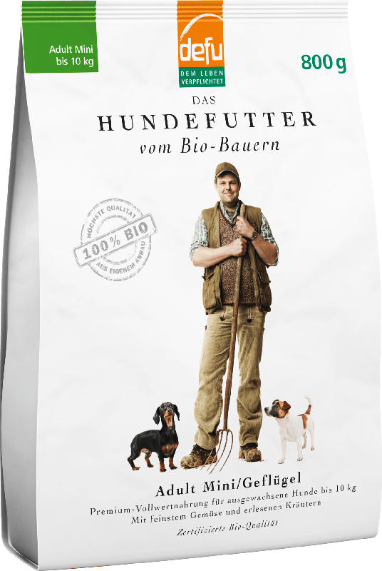 Defu Trockenfutter für Hunde, Bio Geflügel, Adult kleine Hunde