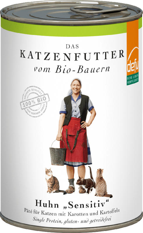 Defu Nassfutter für Katzen, Bio Huhn, sensitiv