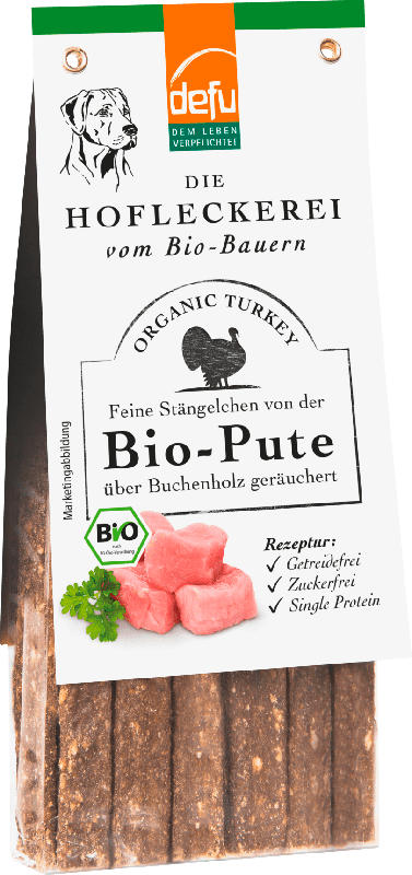 Defu Snacks für Hunde, Bio-Pute, Feine Stängelchen