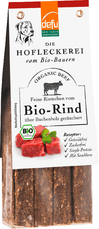 Defu Snacks für Hunde, Bio-Rind, Feine Riemchen
