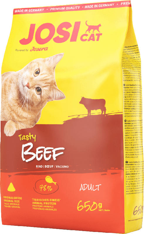 JosiCat Trockenfutter für Katzen, Adult, tasty beef mit Rind