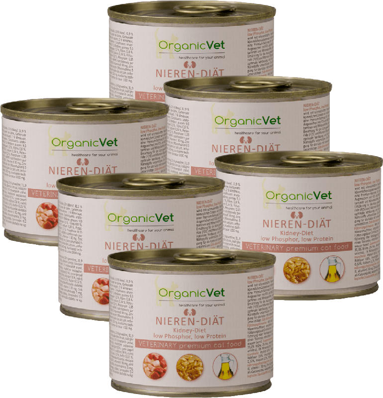OrganicVet Diät-Nassfutter für Katzen, Nieren-Diät, Multipack (6 x 200g)