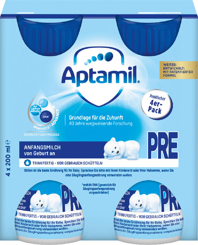 Aptamil Pre trinkfertig Pronutra Advance, Anfangsmilch, 4er-Pack