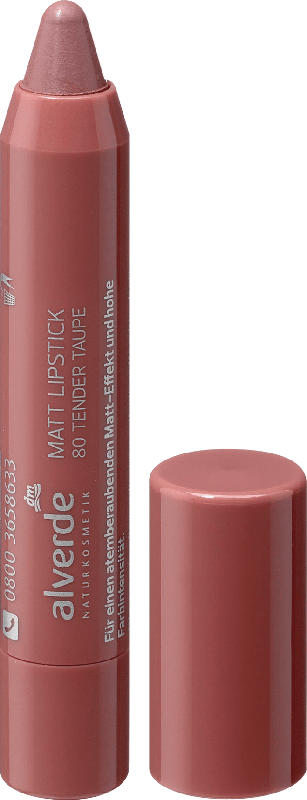 alverde NATURKOSMETIK Lippenstift Matt Tender Taupe 80