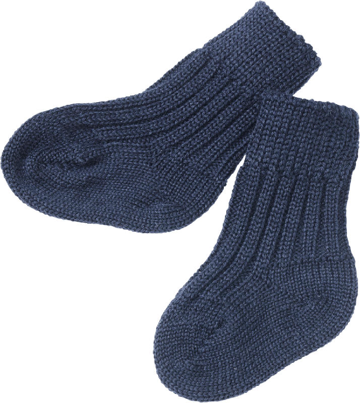 ALANA Baby Socken, Gr. 18/19, in Bio-Schurwolle und Bio-Baumwolle, blau, für Mädchen und Jungen