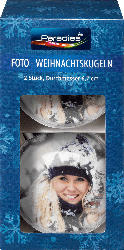 Paradies Foto-Weihnachtskugeln silber