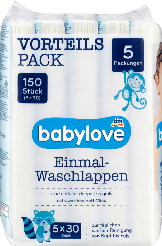 babylove Einmal-Waschlappen 5x30 St.