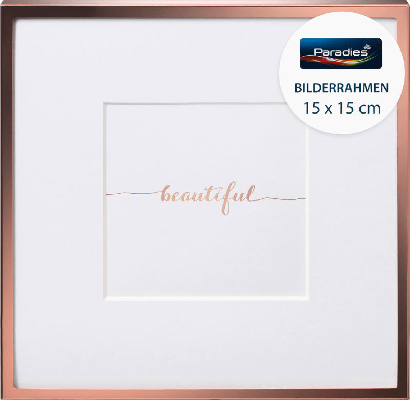 Paradies Bilderrahmen Metall Quadrat 15x15cm Roségold