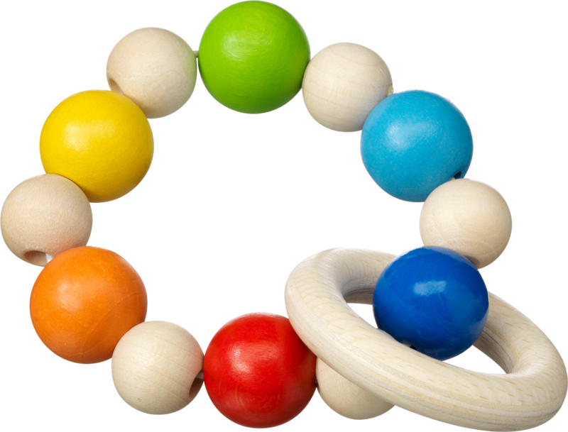 Entwicklungsfördernde Produkte Greifling mit Ring, aus Holz, bunt, für Mädchen und Jungen