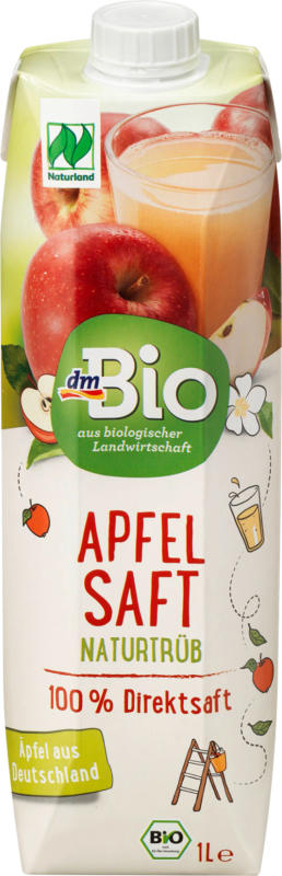 dmBio Saft, Apfelsaft naturtrüb, Naturland