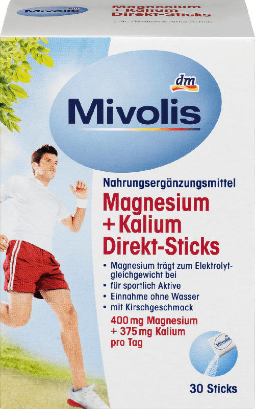 Mivolis Magnesium + Kalium Direkt-Sticks 30 Sticks