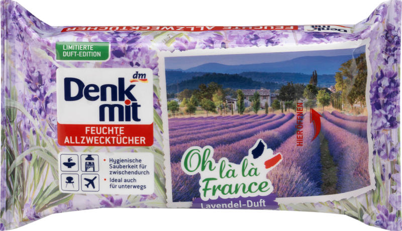 Denkmit Feuchte Allzwecktücher Lavendel Oh lala France