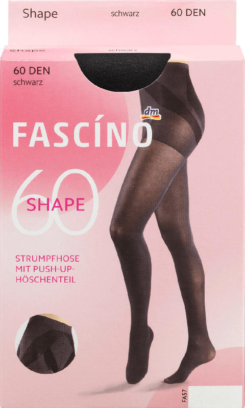 FASCÍNO Strumpfhose Push-Up, 60 den, schwarz, Gr. 46/48