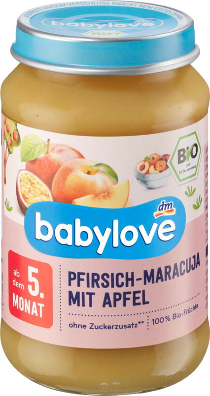 babylove Früchte Pfirsich-Maracuja mit Apfel ab dem 5. Monat