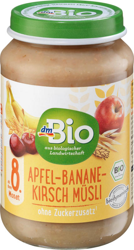 dmBio Apfel-Banane-Kirsch Müsli ab 8. Monat, Demeter