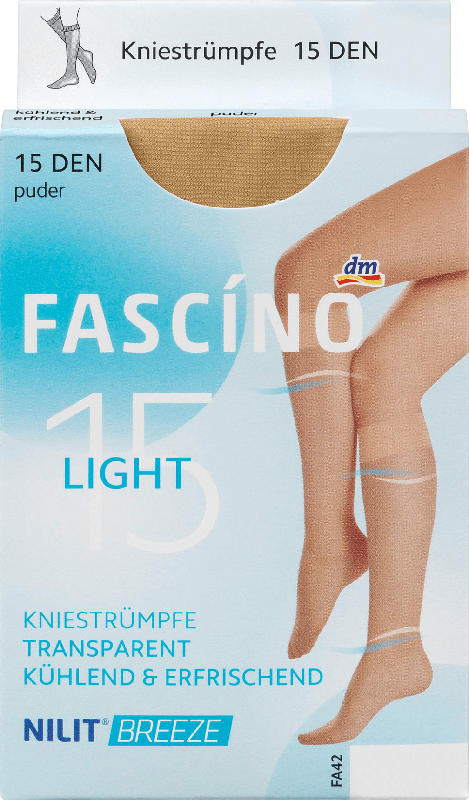 FASCÍNO Kniestrümpfe NILIT BREEZE 15 den, puder, Gr. 35-38
