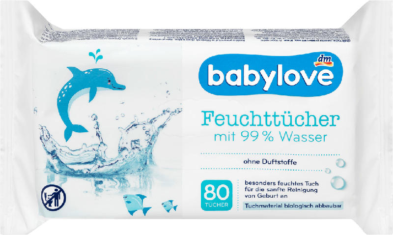 babylove Feuchttücher 99 % Wasser