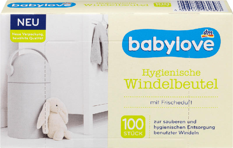 babylove Hygienische Windelbeutel mit Frischeduft