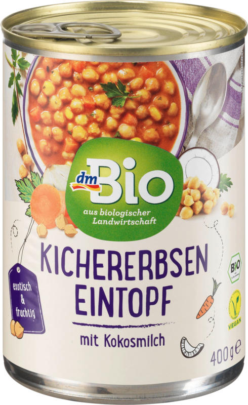 dmBio Eintopf, Kichererbsen-Eintopf mit Kokosmilch