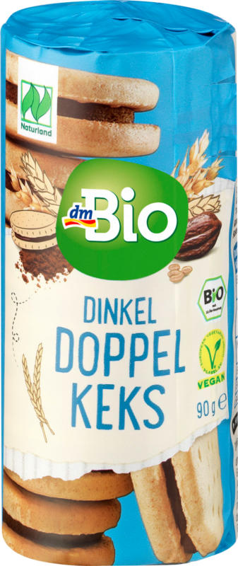 dmBio Kekse, Dinkel Doppelkeks Kakao, Mini, Naturland