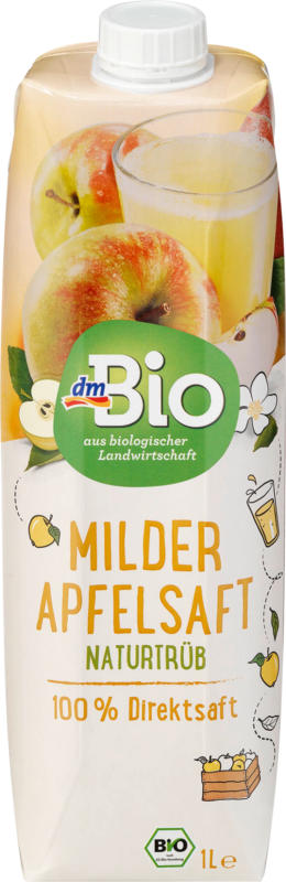 dmBio Saft, milder Apfelsaft, naturtrüb