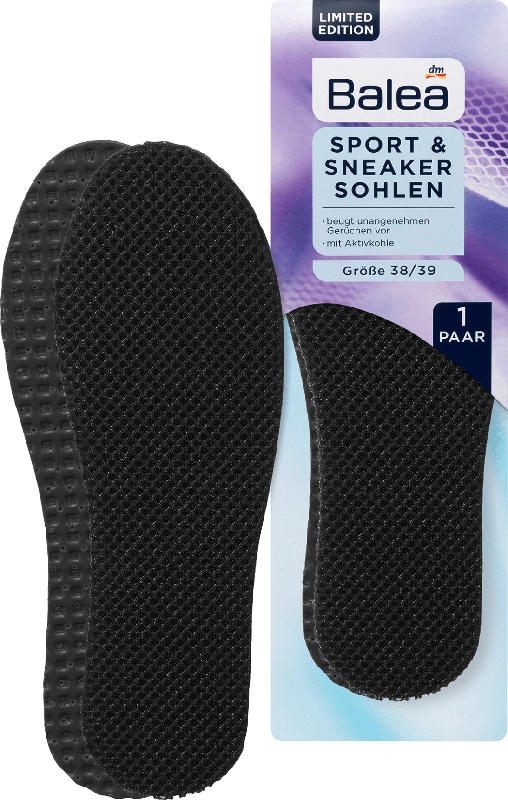 Balea Sport- & Sneakersohlen schwarz Größe 38/39