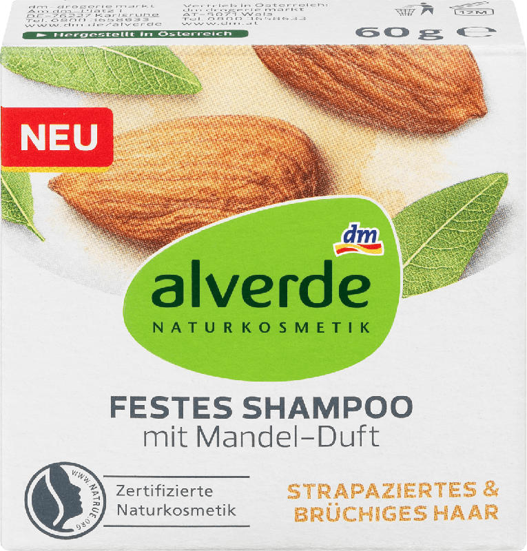 alverde NATURKOSMETIK Festes Shampoo mit Mandel-Duft