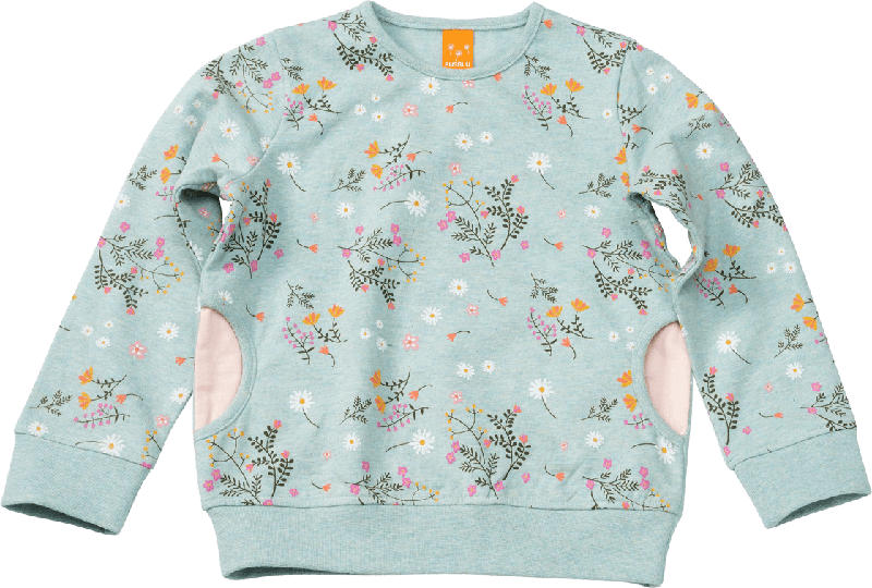 PUSBLU Kinder Pullover, Gr. 116, in Baumwolle und Polyester, mint, rosa