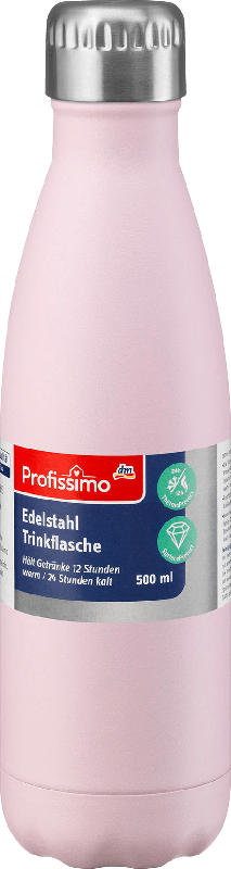 Profissimo Edelstahl Trinkflasche 500ml rosa