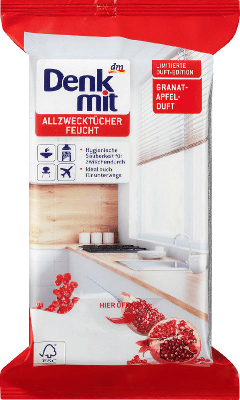 Denkmit Feuchte Allzwecktücher Granatapfel