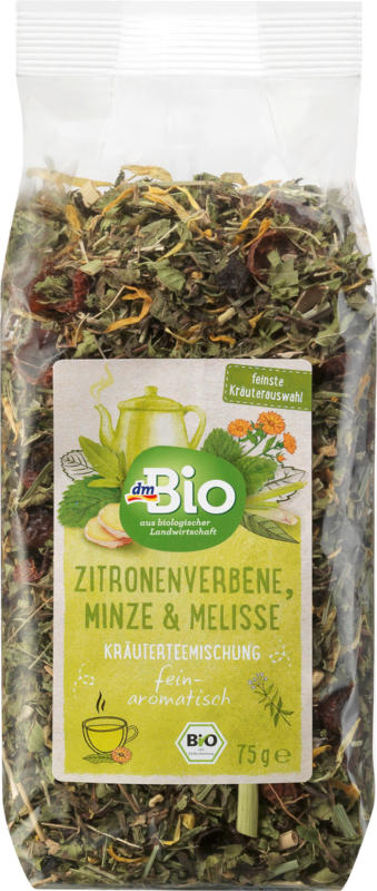dmBio Kräuterteemischung, lose, Zitronenverbene, Minze & Melisse