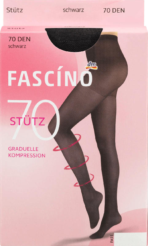FASCÍNO Stütz Strumpfhose 70 den schwarz, Gr. 42/44