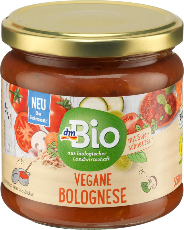 dmBio Sauce, Tomatensauce vegane Bolognese, vegan