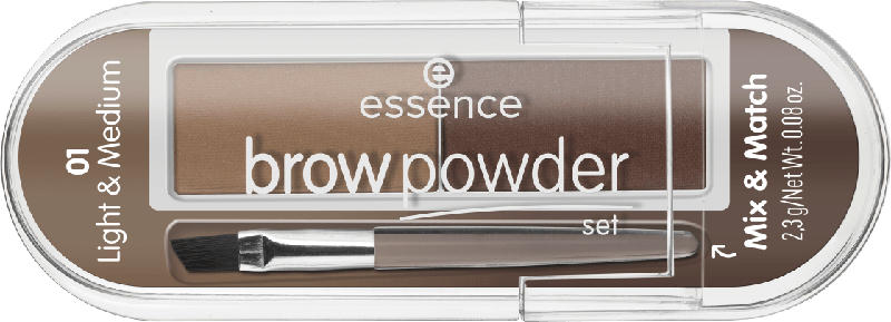 essence cosmetics Augenbrauen-Set brow powder set light & medium 01