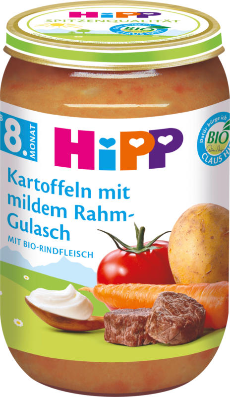 Hipp Menü Kartoffeln mit mildem Rahm-Gulasch ab 8. Monat
