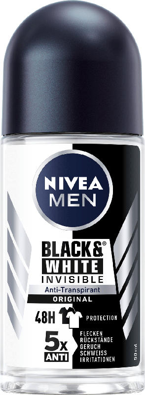 NIVEA MEN Deo Roll On Antitranspirant B&W Power