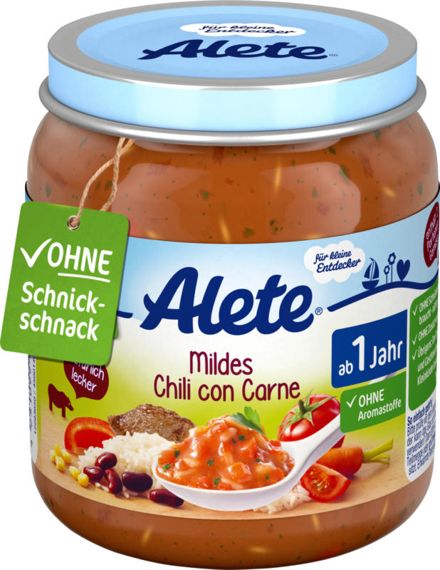 Alete Menü Mildes Chili con Carne ab 1 Jahr