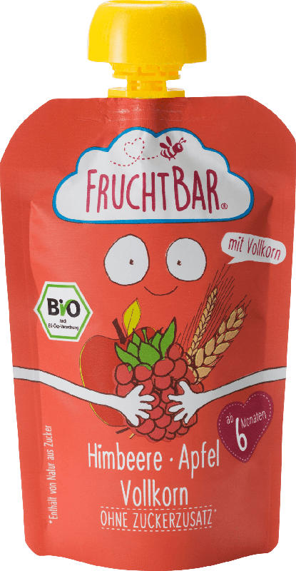 FruchtBar Quetschbeutel Himbeere, Apfel, Vollkorn ab 6 Monaten