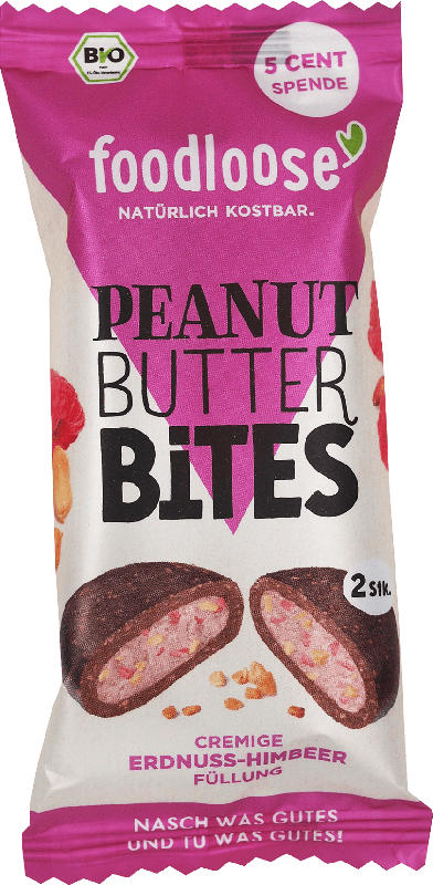 foodloose Peanut Butter Bites Erdnuss-Himbeere