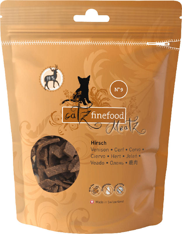 catz finefood Snack für Katzen, Hirsch-Streifen getrocknet, Meatz N°9