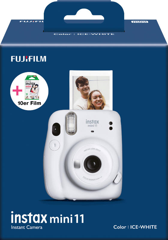 Fuji instax Mini 11 Kamera ICE-WHITE + 10er instax Mini Film
