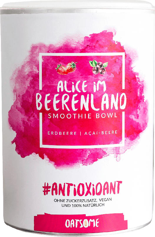 Oatsome Smoothie Bowl; Pulver in der Dose; Alice im Beerenland