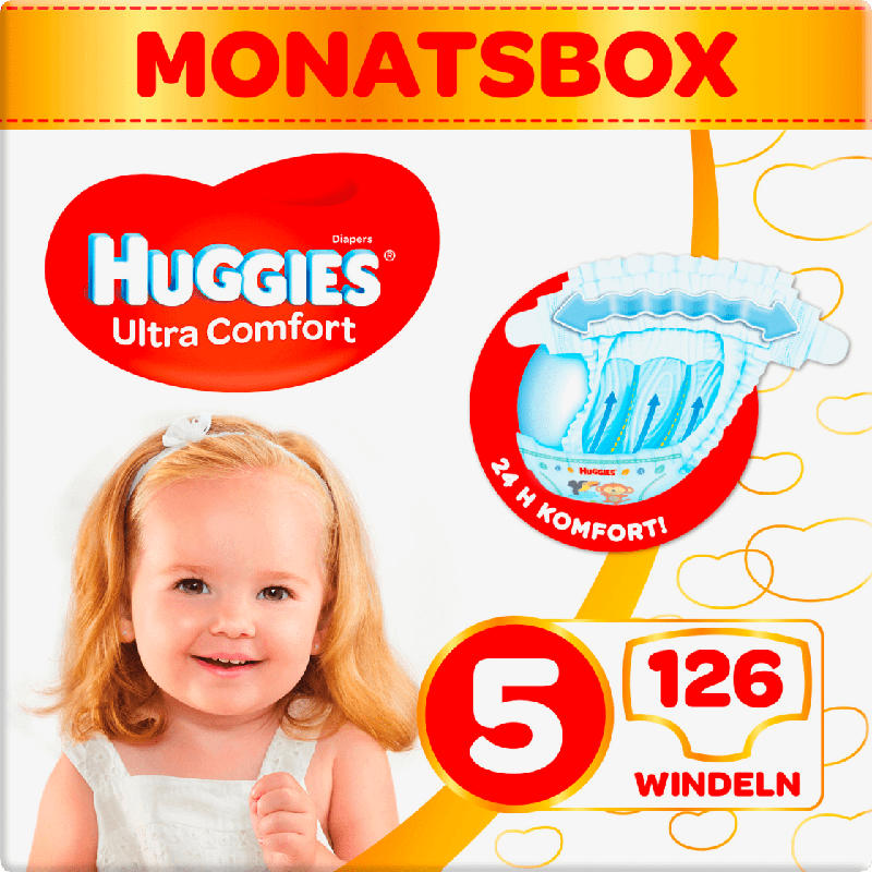 Huggies Windel Ultra Comfort Größe 5, 11-25kg, Monatsbox