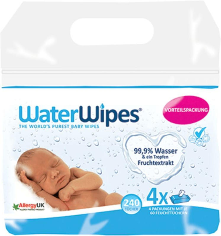 WaterWipes Feuchttücher, 4x60 Stück