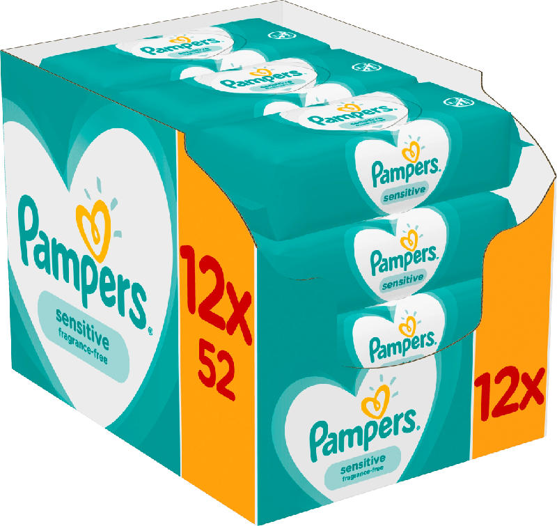 Pampers Feuchttücher sensitive GIGA-Vorteilspack 12x52 Stück