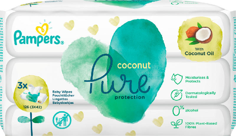 Pampers Feuchttücher AquaPure Coconut 3x42St