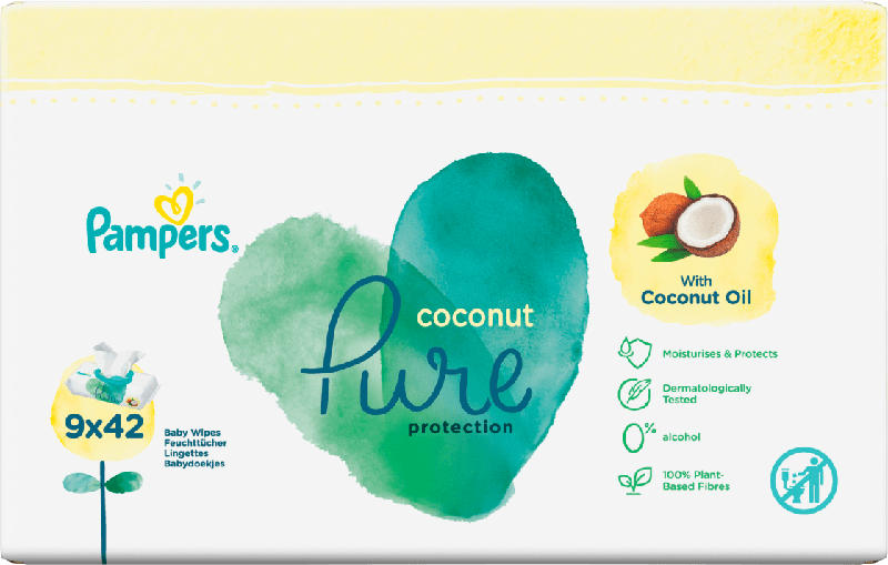 Pampers Feuchttücher AquaPure Coconut 9x42St
