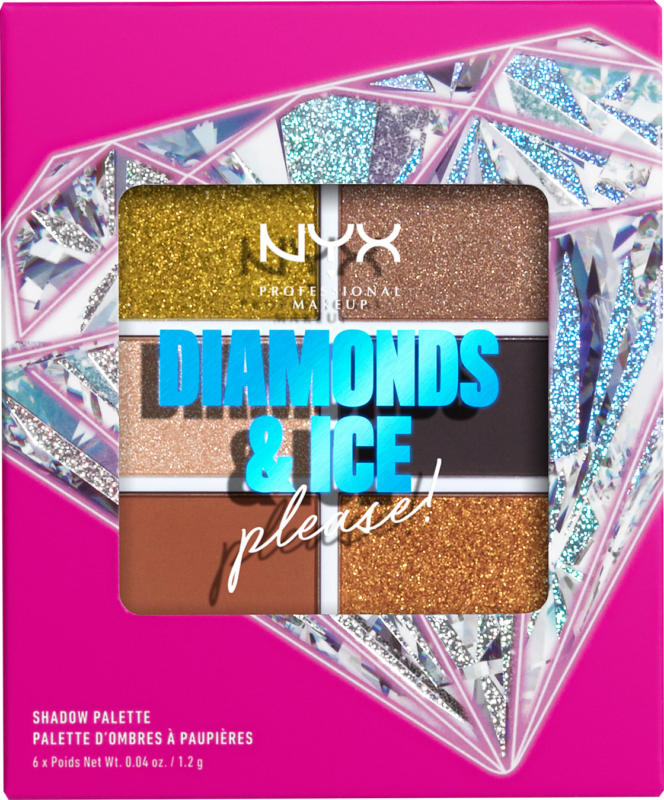 NYX PROFESSIONAL MAKEUP Lidschatten Diamonds and Ice, please 6 Pan Shadow Palette Jeweled